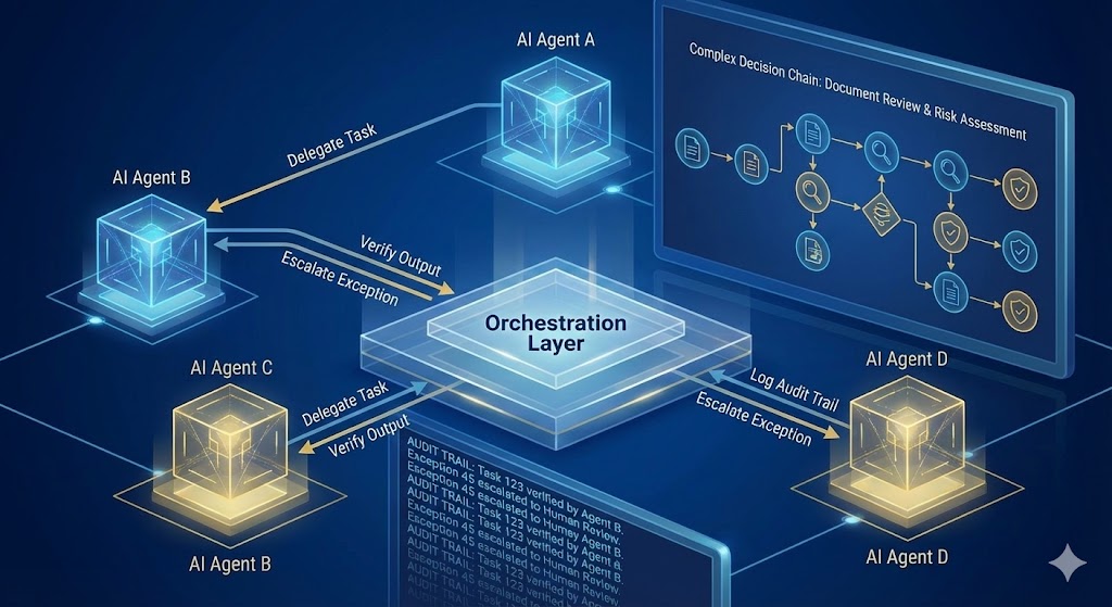 Điều phối là nghệ thuật giúp các AI agent chuyên biệt hoạt động như một đội ngũ thống nhất.